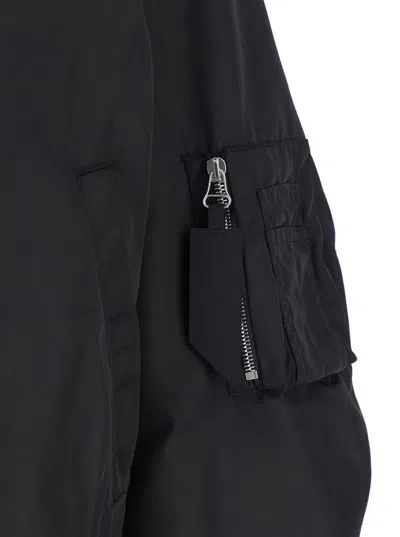 Attico Padded Nylon Oversized Bomber Jacket In Black