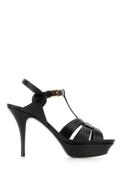 Saint Laurent Tribute Platform Sandals In Smooth Leather Shoes
