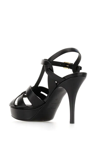 Saint Laurent Tribute Platform Sandals In Smooth Leather Shoes