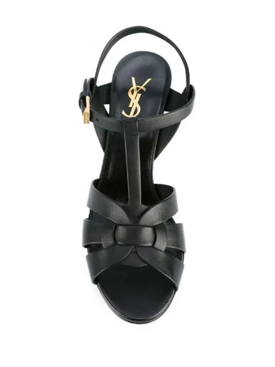 Saint Laurent Tribute Platform Sandals In Smooth Leather Shoes
