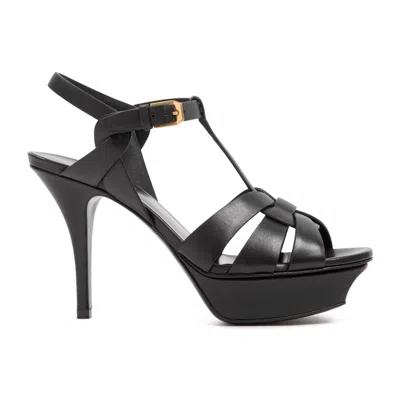 Saint Laurent Tribute Platform Sandals In Smooth Leather Shoes