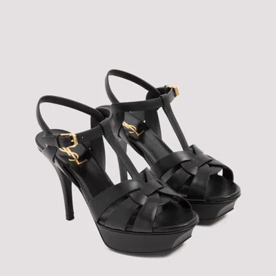 Saint Laurent Tribute Platform Sandals In Smooth Leather Shoes