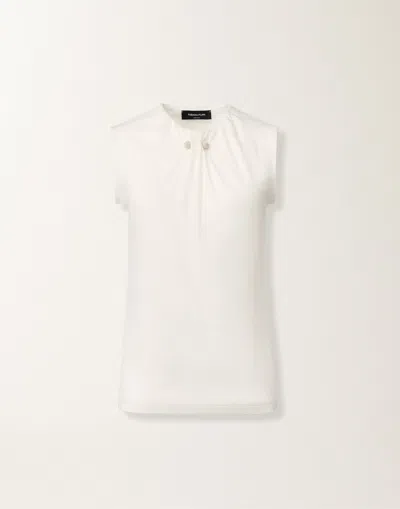 Fabiana Filippi Embellished Sleeveless Top In White