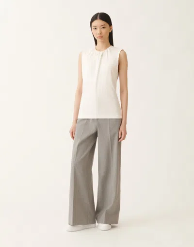 Fabiana Filippi Embellished Sleeveless Top In White