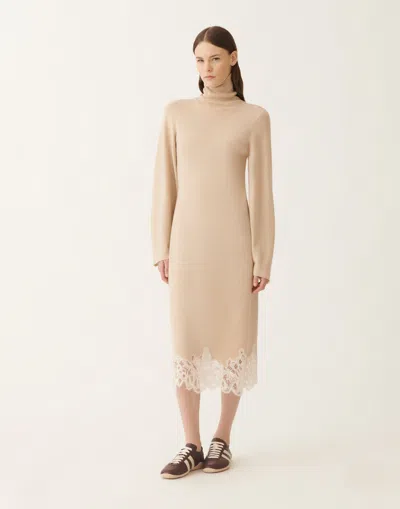 Fabiana Filippi Knit Dress With Lace Hemline