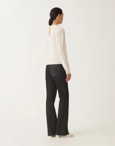 Fabiana Filippi Platinum Sweater With Macramé Lace
