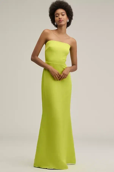 Simonmiller Sculpted Strapless Linen Blend Maxi Dress