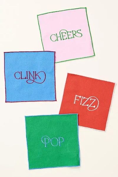 Barrett Rm Type Cocktail Napkins, Set Of 4 In Multi