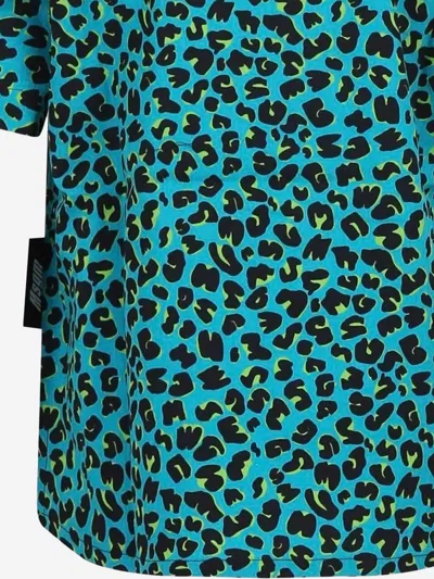 Msgm Boys Animal Print Shirt In Green