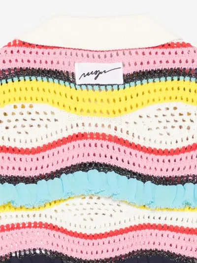 Msgm Girls Knitted Polo Shirt In Multi