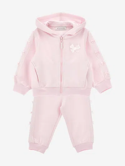 Monnalisa Baby Girls Bow Tracksuit In Pink