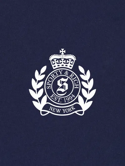 Sporty And Rich Kids H&w Crest Joggers In Blue