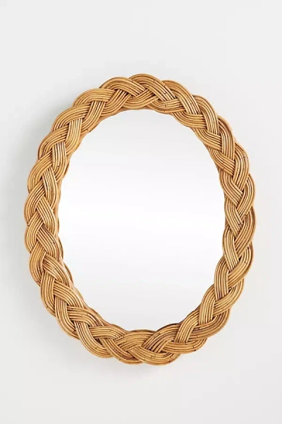 Anthropologie Castello Rattan Wall Mirror In Brown
