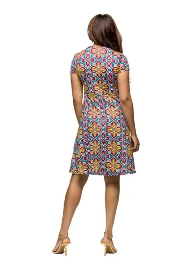 24seven Comfort Apparel Women's Short Sleeve Knee Length V Neck Wrap Dress