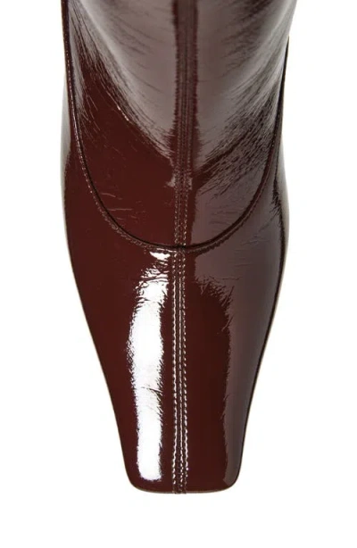 Stella Mccartney Shiny Knee High Pointed Toe Boots In Brown