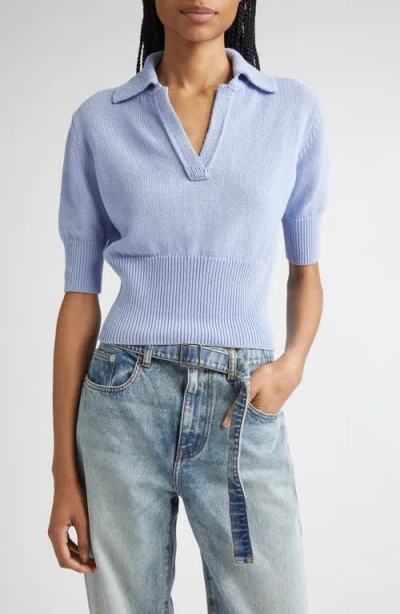 Proenza Schouler Reeve Cotton Knit Polo Shirt In Light Blue