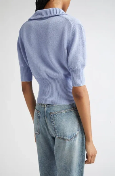Proenza Schouler Reeve Cotton Knit Polo Shirt In Light Blue