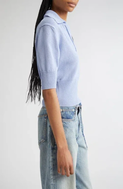 Proenza Schouler Reeve Cotton Knit Polo Shirt In Light Blue