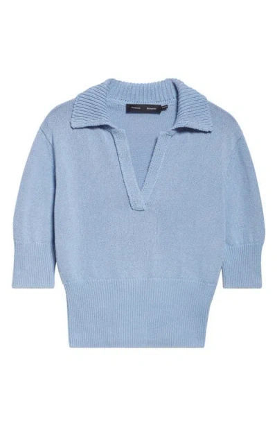 Proenza Schouler Reeve Cotton Knit Polo Shirt In Light Blue