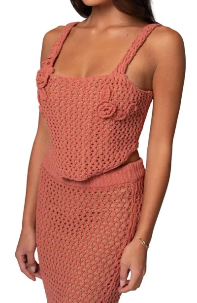 Jluxlabel Beachside Crochet Tank In Pink