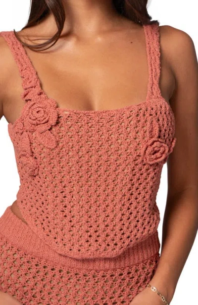 Jluxlabel Beachside Crochet Tank In Pink