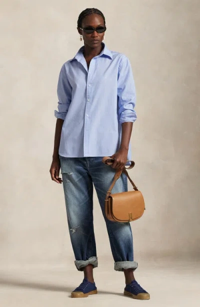 Polo Ralph Lauren Oversize Fit End-on-end Shirt In Blue