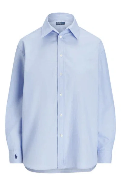 Polo Ralph Lauren Oversize Fit End-on-end Shirt In Blue