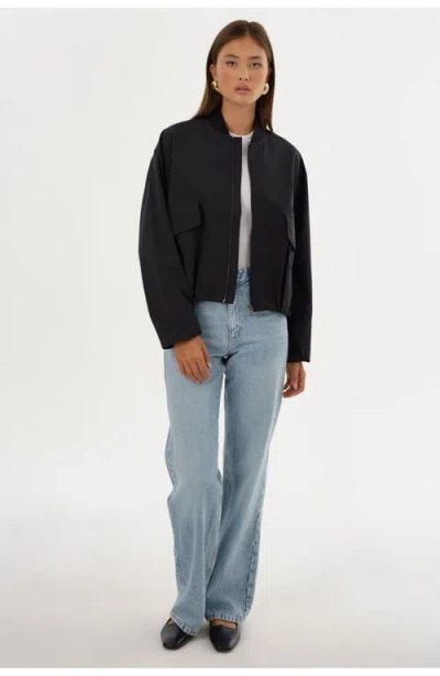 Lamarque Iriana Ribbed Collar Jacket In Black