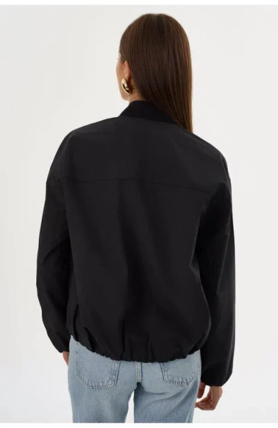 Lamarque Iriana Ribbed Collar Jacket In Black