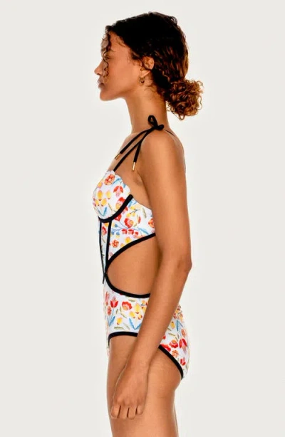 Jessie Zhao New York White Bloom One-piece Swimsuit In Multi