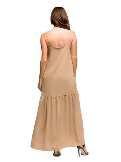 24seven Comfort Apparel Women's Lightweight Spaghetti Strap Pocket Maxi Dress