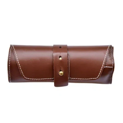 Messermeister Folding Steak Knife 4 Piece Set With Leather Roll In Brown