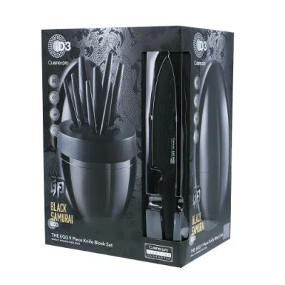 Cuisine::pro Id3 9 Piece Black Samurai Egg Knife Block In Black