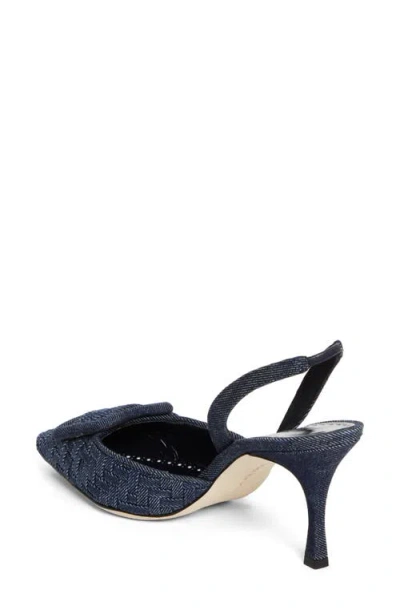 Manolo Blahnik Maysli Pointed Toe Slingback Pump In Black