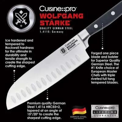 Cuisine::pro Wolfgang Starke 7" Santoku Knife In Black