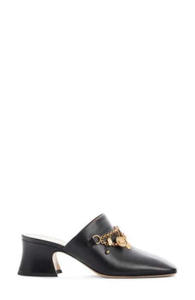 Chloé 80mm Charm-embellished Heeled Mules In Black