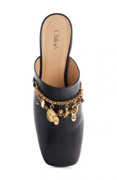 Chloé 80mm Charm-embellished Heeled Mules In Black