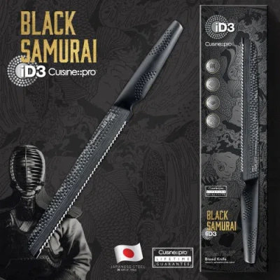Cuisine::pro Id3 Black Samurai 8.5" Bread Knife In Gray