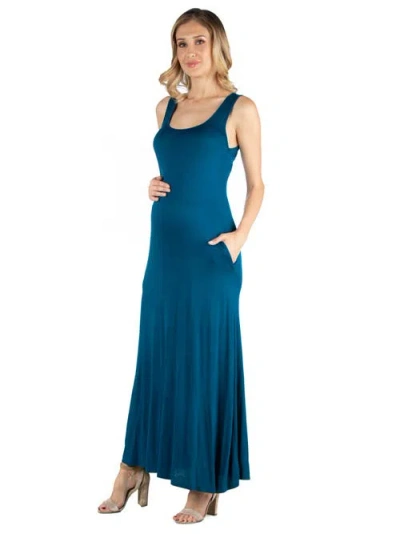 24seven Comfort Apparel Womens Full-length Sleeveless Maxi Dress