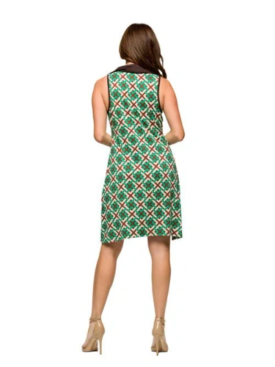 24seven Comfort Apparel Women's Sleeveless Collared Mini Dress In Green
