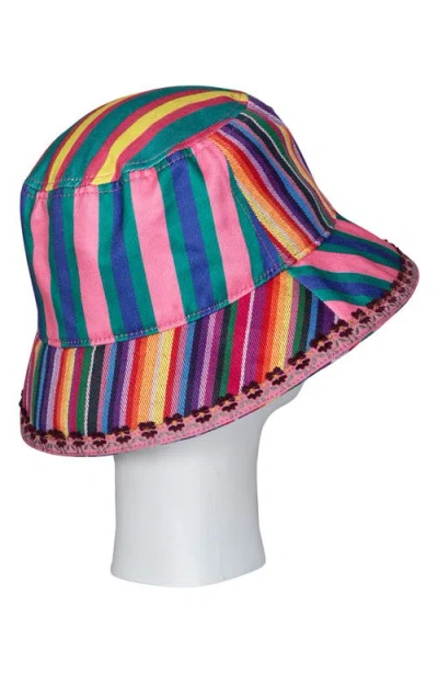 Kurt Geiger London Southbank Mix Stripe Bucket Hat In Multi
