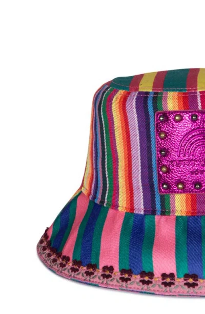 Kurt Geiger London Southbank Mix Stripe Bucket Hat In Multi