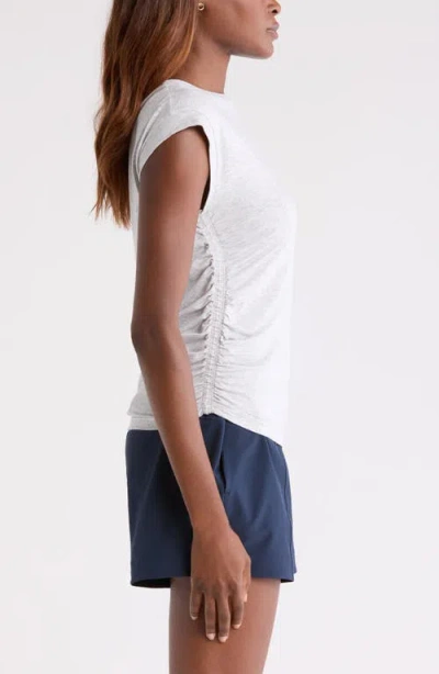 Zella Breezy Ruched Top In White