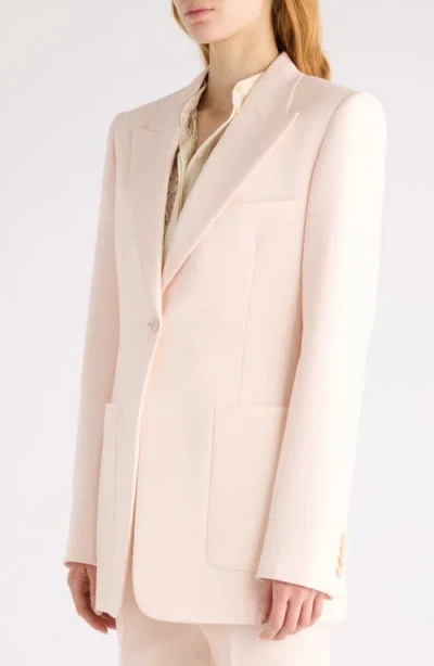 Chloé One-button Virgin Wool Gabardine Blazer In Neutral