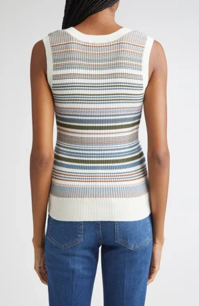 Veronica Beard Ezinna Stripe Knit Tank Top In Neutral