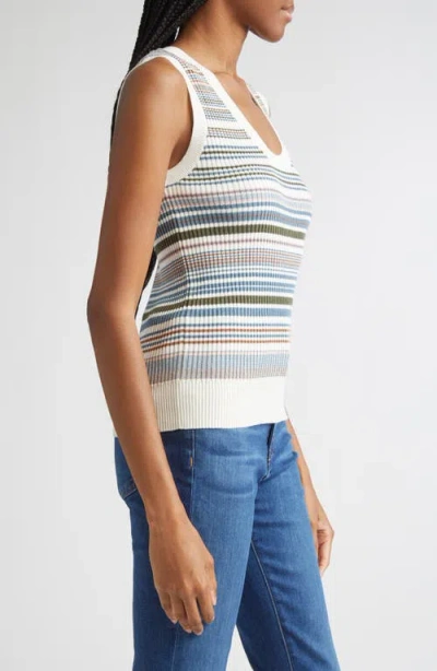 Veronica Beard Ezinna Stripe Knit Tank Top In Neutral