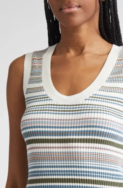 Veronica Beard Ezinna Stripe Knit Tank Top In Neutral