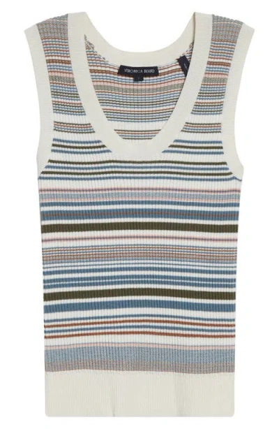 Veronica Beard Ezinna Stripe Knit Tank Top In Neutral