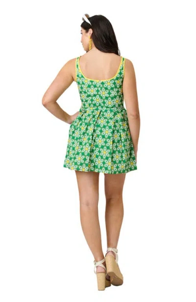 Smak Parlour Pleated Skirted Romper In Green