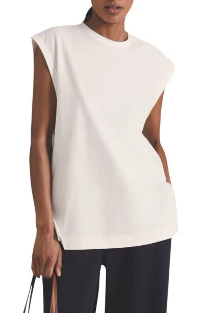 Reiss Dylan Cotton Blend Muscle Tank In White